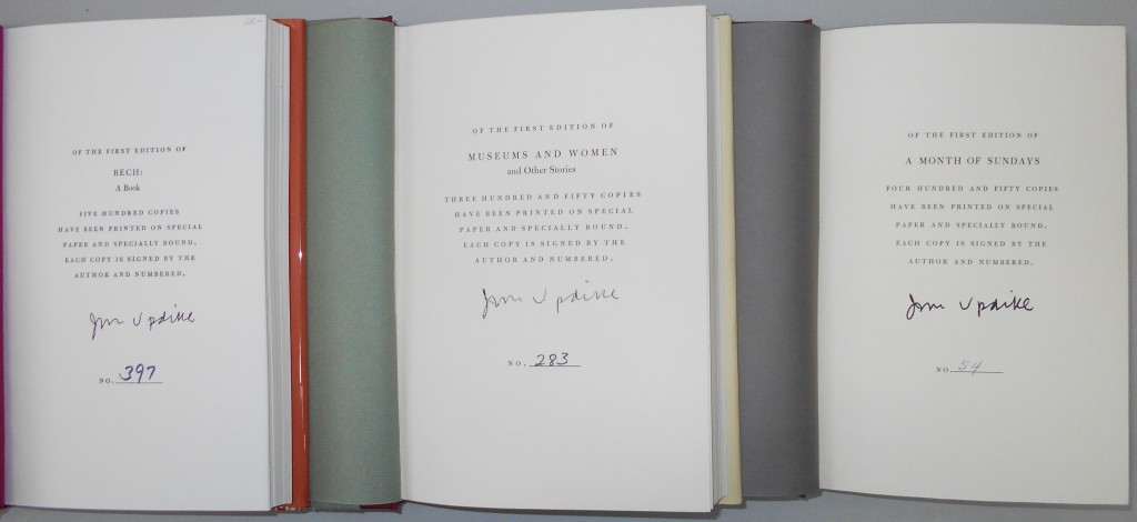 UPDIKE, JOHN. Group of 3 books, each a limited first edition Signed.